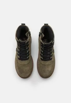 Friboo Leather - Veterboots - Khaki -Aanbiedingen Elegant Schoenen Winkel ceaaa599a05f4869abd8451200e3b9c4